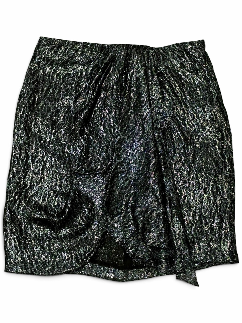 Isabel Marant Missolya Metallic Silk Draped Mini Skirt FR 38 US 6
